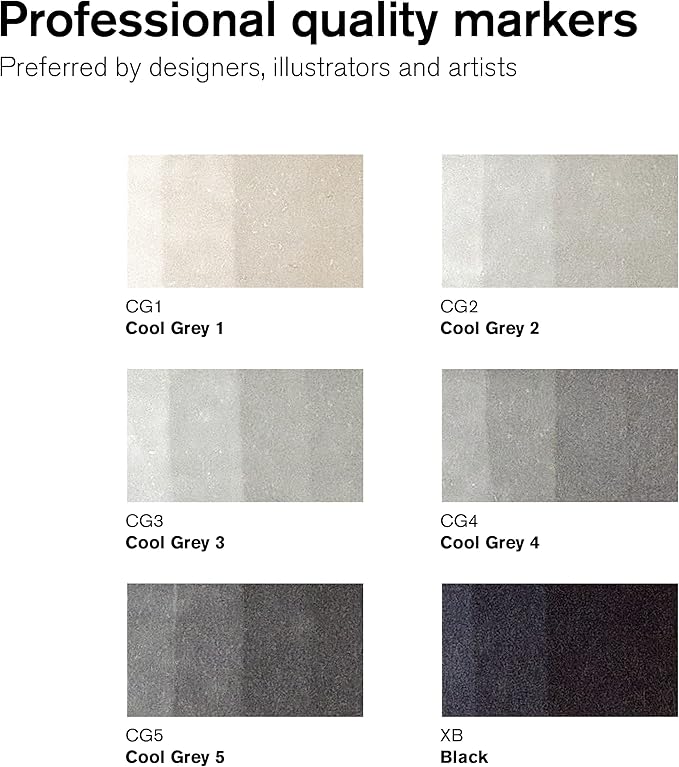 Winsor & Newton ProMarker Set, 6 Count, Neutral Tones