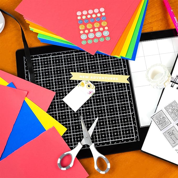 Cardstock 8.5 x 11 Paper Pack - 65lb Smooth Card Stock for Crafts, Cardmaking, Printers - 100 Scrapbook Sheets, 5 Assorted Colors - Double Sided with Solid Core, Primary