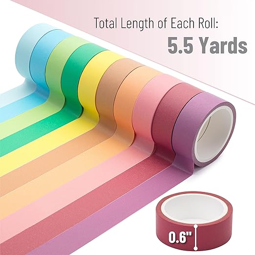 Mr. Pen- Washi Tape Set, 10 Pack, Decorative Tape, Washi Tapes, Colored Tape, Scrapbook Tape, Scrapbook Washi Tape for Journaling, Craft Tape, Washy Tape, Washy-Tape