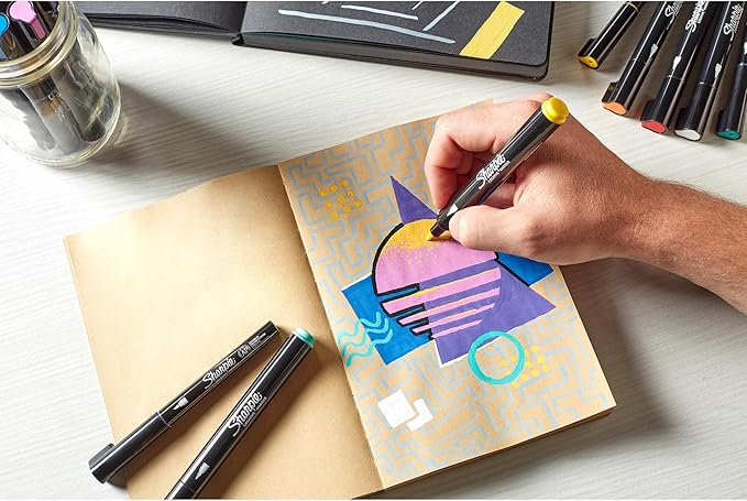 Sharpie Acrylic Creative Markers, Bullet Tip, Vibrant Assorted Colors, Non-Bleeding Water-Based Ink, Pack of 12