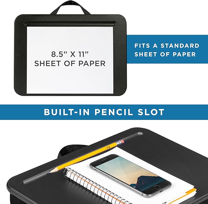 LAPGEAR Compact Lap Desk - Black - Fits up to 15 Inch Laptops - Style No. 43108