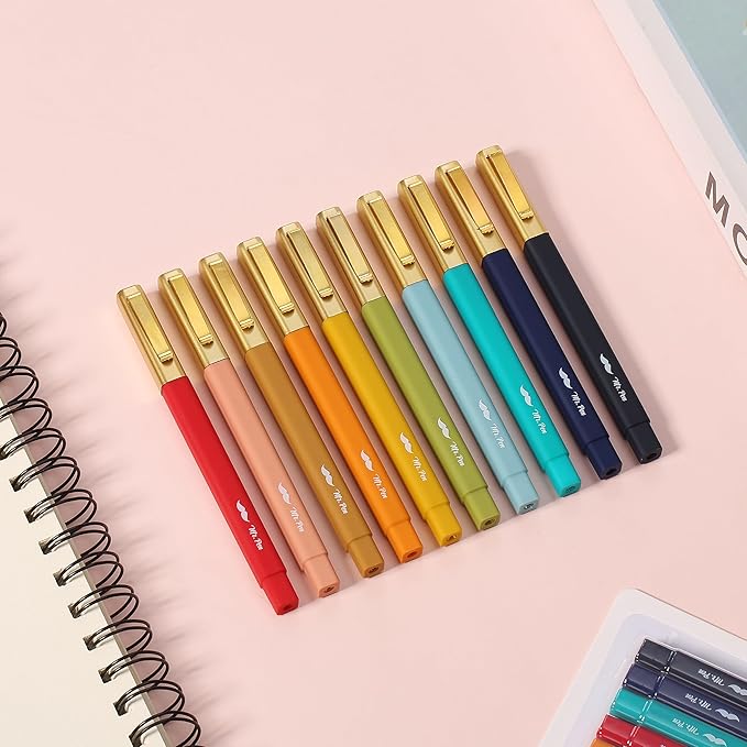 Mr. Pen- Aesthetic Pens, 10 Pack, Vintage Color Ink, Fast Dry, No Smear Bible Pens No Bleed Through, 0.7mm Fine Point Pen, Ballpoint Pens Ballpoint, Fine Tip Pens for Note Taking, Pens Aesthetic