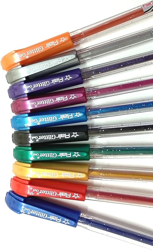 Flair Xtra Sparkle Glitter Gel 10 Colours Xtra Sparkle Gel Pen