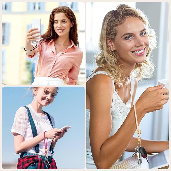 Fishent Keychain Wristlet lanyard, Cute Key Chain Holder, Upgraded Woven Wrist Lanyard for Keys, Wristlet Strap Keychain for Women Men Car Keys ID Badges Card Wallet Phone (Dark Brown)