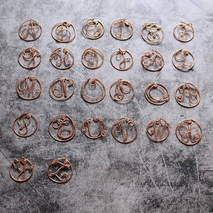 Personalized Initial Copper Bookmark, Set of 5, Handmade Copper Gift for Her, Him, Couple on Birthday, Wedding Anniversary, Alphabet Bookmark (K)