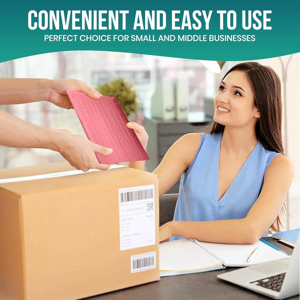 Levex - #0000 4" x 6" [10 Pack] Pink Poly Bubble Mailers, Padded Envelope Mailers, Packing Envelope & Mailing Bags for Shipping