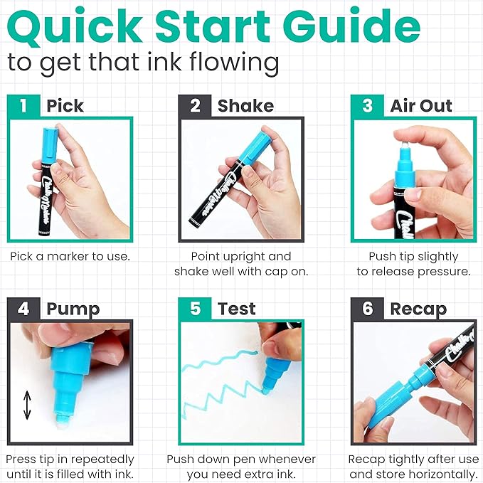 Extra Fine Tip Liquid Chalk Markers (1mm, 10 Pack) with Gold & Silver - Erasable Dry Erase Marker Pens for Blackboard, Windows, Chalkboard Markers, Bistro, Restaurants - Thin Point Chalk Pens Set