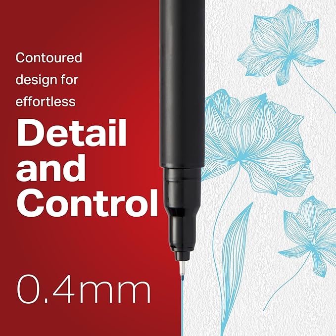 Sharpie Felt Tip Pens, Fine Point Pens (0.4Mm) Felt Tip Markers, Journaling Pens, Art Markers, Drawing Markers, Assorted Colors, 12 Count