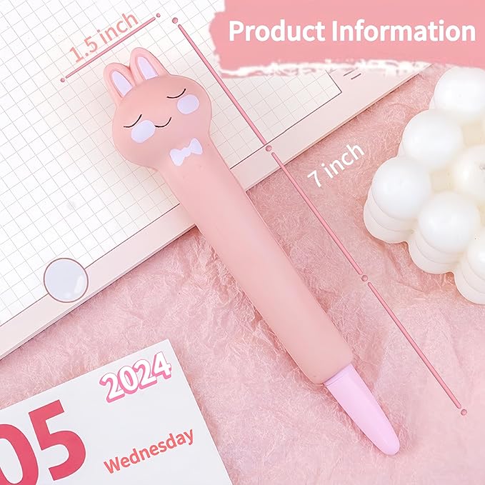 5 Pcs Kawaii Cute Fun Pens for Girls Stationary & Cool Pens for Teenage Girls Gifts for Tweens Girls Easter Baskets Stuffers Pink