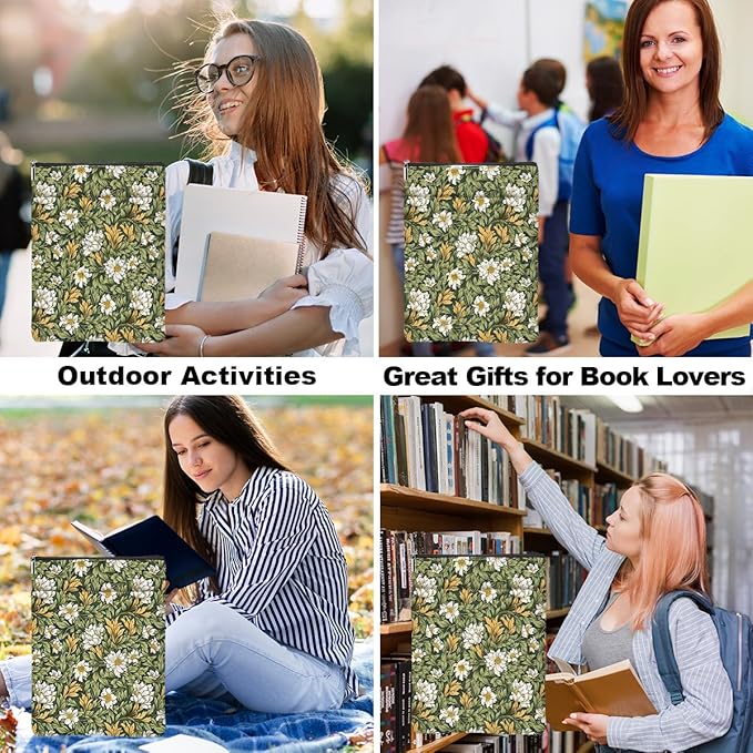 Botanical Book Sleeve, Classic Flower Book Covers for Paperbacks, Floral Book Pouch Book Protector, Book Lovers Gifts for Women Girls Readers, Book Accessories Book Club Gifts Christmas Birthday Gifts