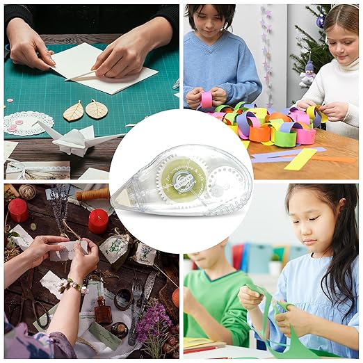 Glue Runner Permanent, Double Sided Adhesive Scrapbook Runner Tape Roller, 0.3-inch by 360-Inch, Permanent Adhesive Dots Roller Applicator - 6 Packs White