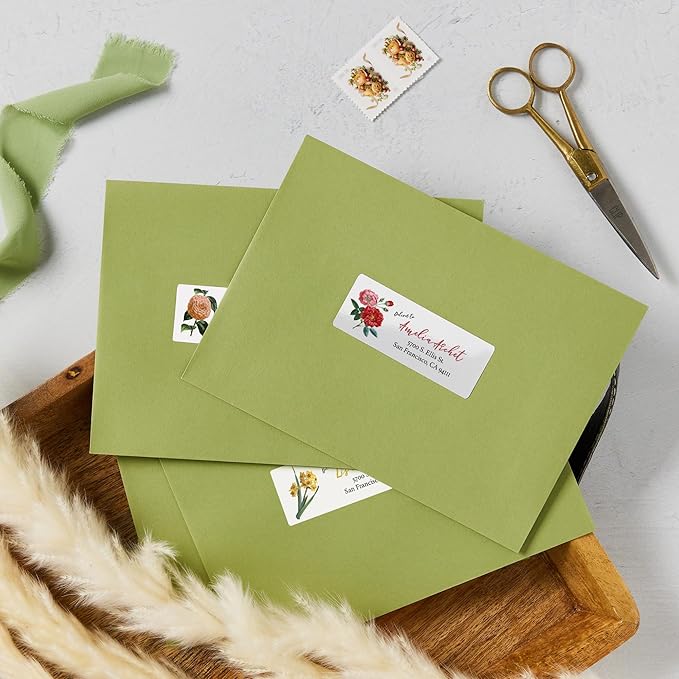 Avery Address Labels with Sure Feed and Easy Peel Technology, Glossy White Labels, 1" x 2-5/8", Permanent Adhesive, Laser/Inkjet, 300 Glossy Labels (6525)