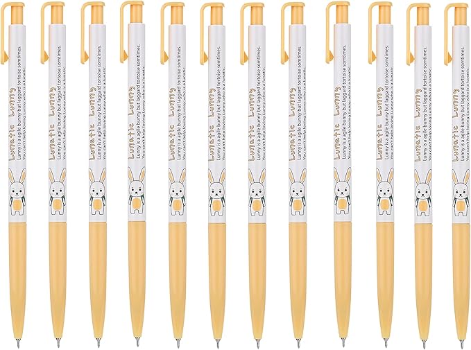ZEESOON Xeno Lunatic Lunny 0.38mm Slim Ball Point Pen Dozen Box 12 Pcs, Made in Korea (Orange 12pcs)