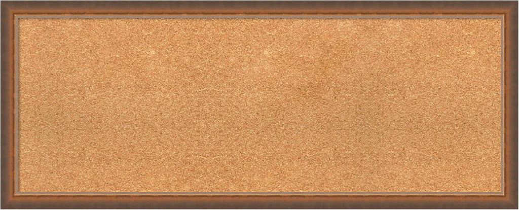 Amanti Art Natural Cork Board for Wall, 16x40 Vision Board with Bronze Frame, Medium Corkboard Office Decor for Home Organization, Modern Corkboard Pinboard to Display Items for Home Organization in