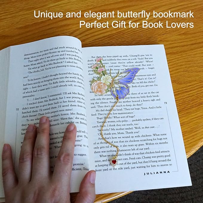 Butterfly Bookmarks for Women,Cute Funny Metal Bookmark,Unique Gifts Book Markers for Women Book Lovers,Teacher Appreciation Gifts,Valentine Mother's Day Christmas New Year Birthday Gift