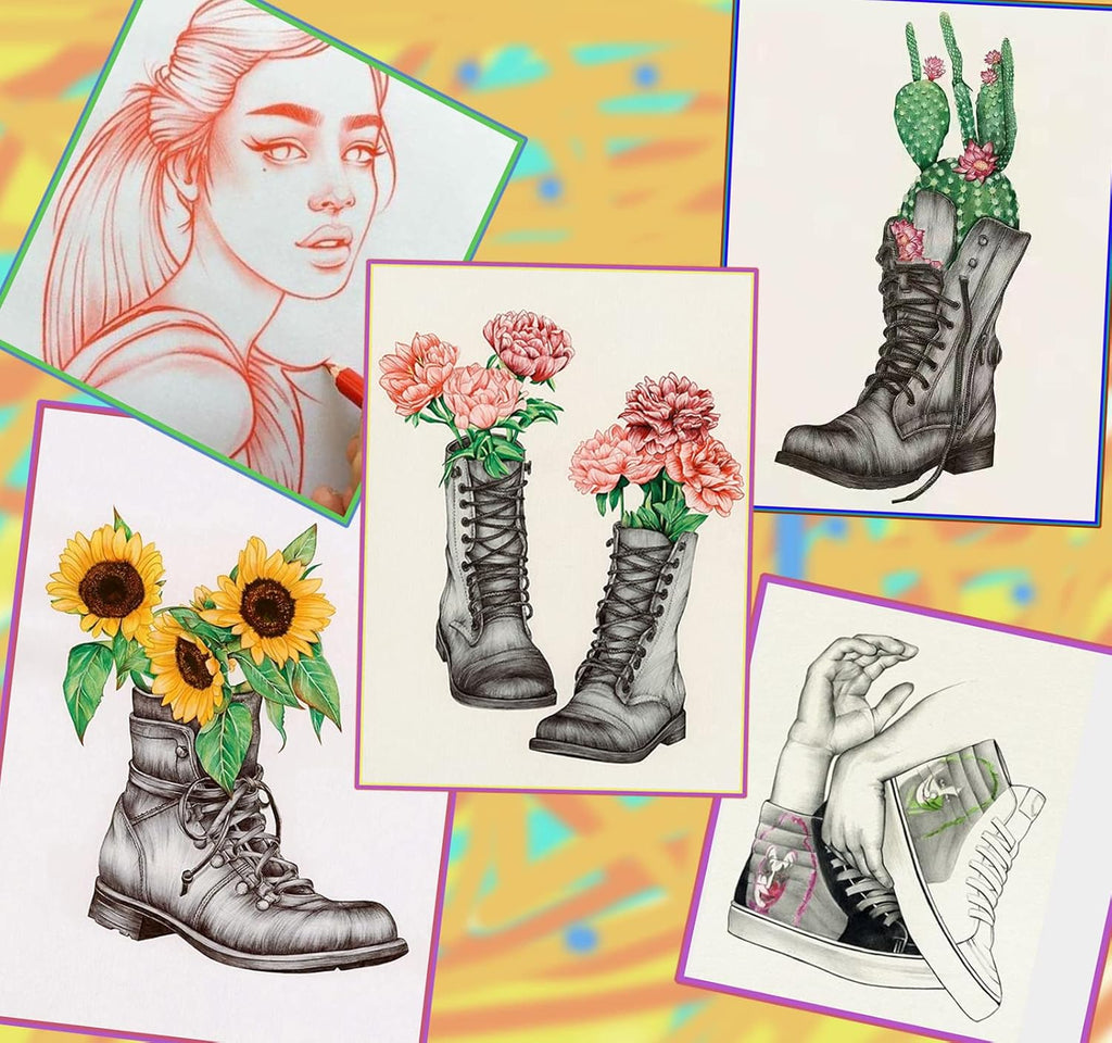 Sketching Drawing Art Pencil Kit-50 Piece Set with 24 Color Pencils for Adult Kid Coloring Books, 14 Graphite 3 Charcoal Erasers Etc., Artist Supplies Ideal for Adult, Kid,Student, Beginner