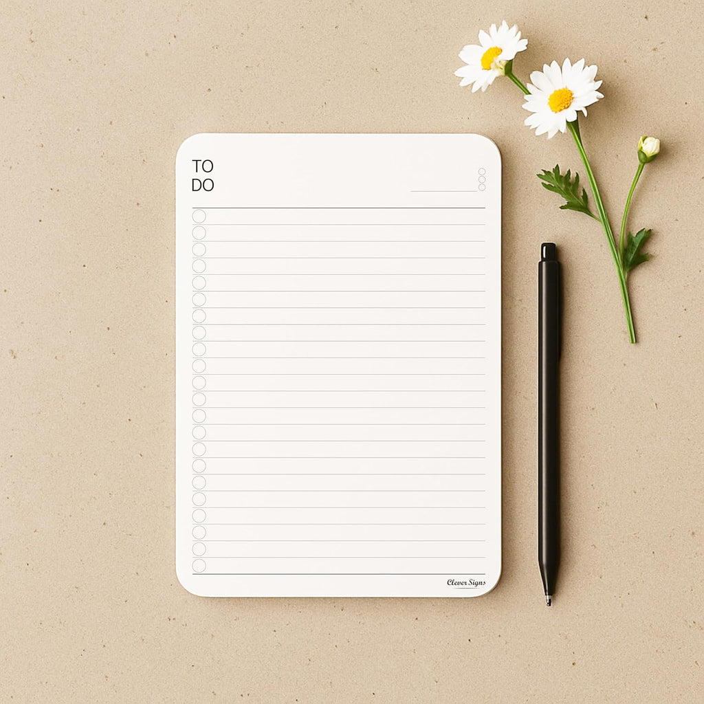 To Do List Notepad – (2 Pack, 50 Sheets Each) A5 Size (8.3"x5.8") Premium Thick Paper With Cardboard Back Support, Undated Daily Planner Notepad, Daily To Do List Notebook, Ruled Pages, Checkboxes, Deadline Column.