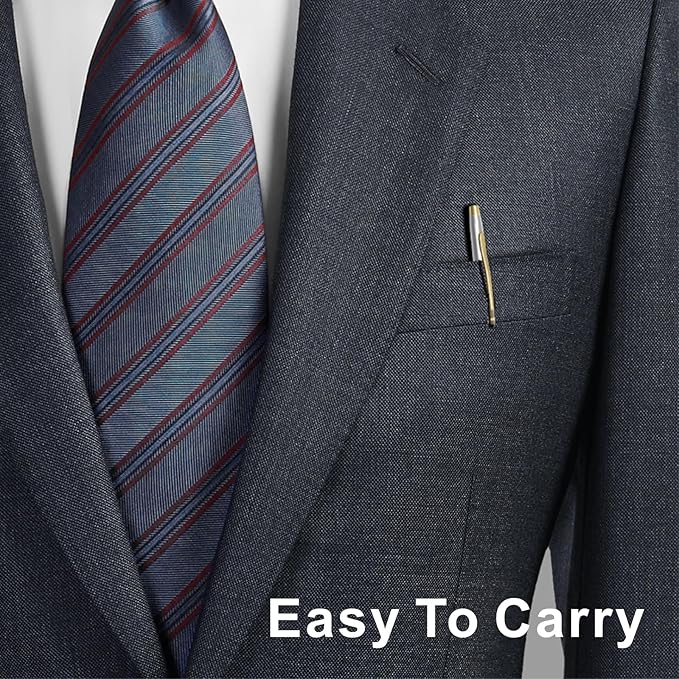 Cambond Black Pens Ballpoint Pens - Fancy Pens Comfortable Writing Gift Mini Conical Sliver Pen Slim Retractable Smooth Writing Bulk 1.0mm Medium Poin, 10 Pack (Silver)