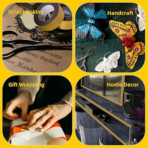 Solid Foil Washi Tape - Low Tack Self Adhesive Decorative Washi Tape Shiny Metallic Color - 3/5 Inch Wide and 66 FT Long Total, Silver