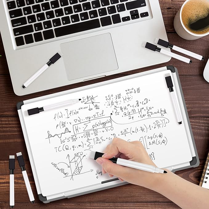 IHPUKIDI Magnetic Dry Erase Markers Fine Point Tip, 16-Pack Whiteboard Markers Dry Erase Marker with Eraser Cap, Low Odor Whiteboard Markers, Thin Dry Erase Markers for Kids Teachers, Black