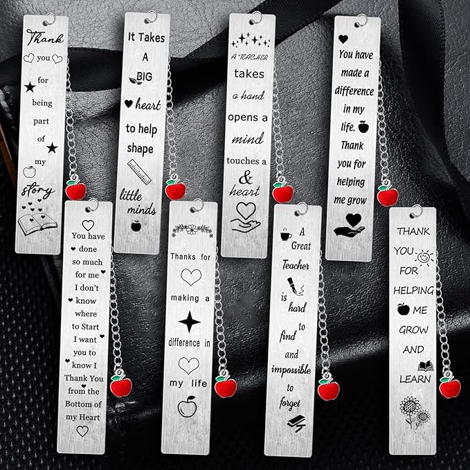 8PCS Teacher Thank You Gifts Bookmark Appreciation Bookmark Gifts Teacher Appreciation Presents for Birthday Teacher’s Day Retirement Graduation Back to School Gifts (Teacher)