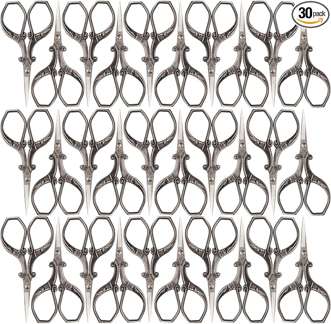 JubileeYarn Chinese Wing & Cloud Embroidery Scissors - Silver - 30 Scissors