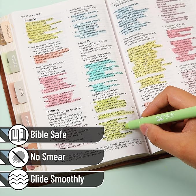 Mr. Pen- Gel Highlighters, 8 Pack Assorted Colors, No Bleed, Bible Markers