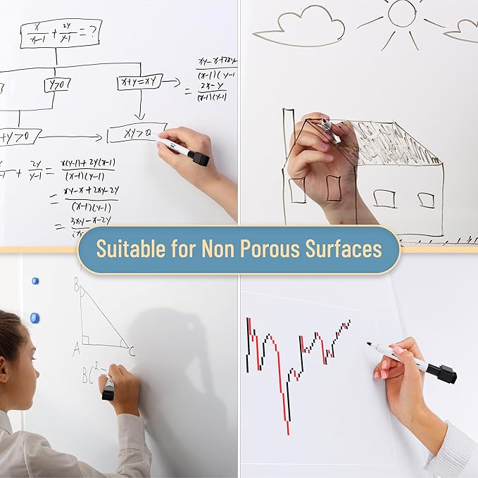 Mr. Pen- Magnetic Dry Erase Markers, 8 Pack with 1 Dry Erase Eraser, Black Dry Erase Markers Magnetic, Dry Erase Markers with Magnet, Dry Erase Magnetic Markers, Dry Erase Pens Fine Tip Dry Erase