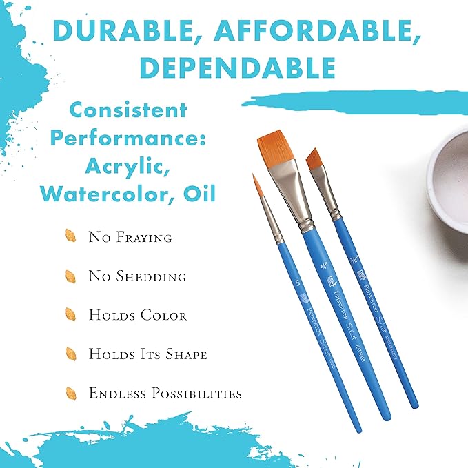 Princeton Select Artiste Paintbrush, 14-3 Brush Set, Blue