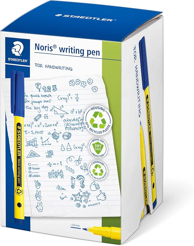 STAEDTLER 307-3 CT50 Noris Handwriting Pen - Blue (Tub of 50)