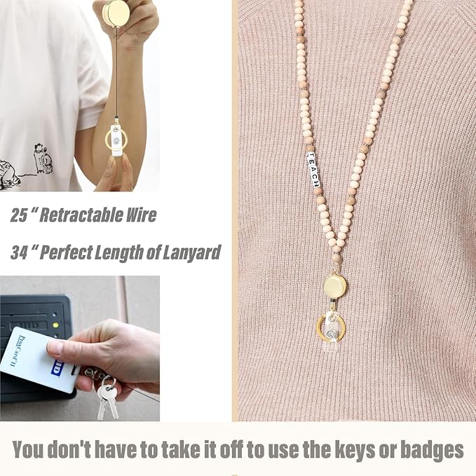 SAM & LORI Teacher Lanyard Lanyards for Id Badges Lanyards for Keys Retractable Lanyards for Id Badges Holder Cute Keychain Lanyard Women