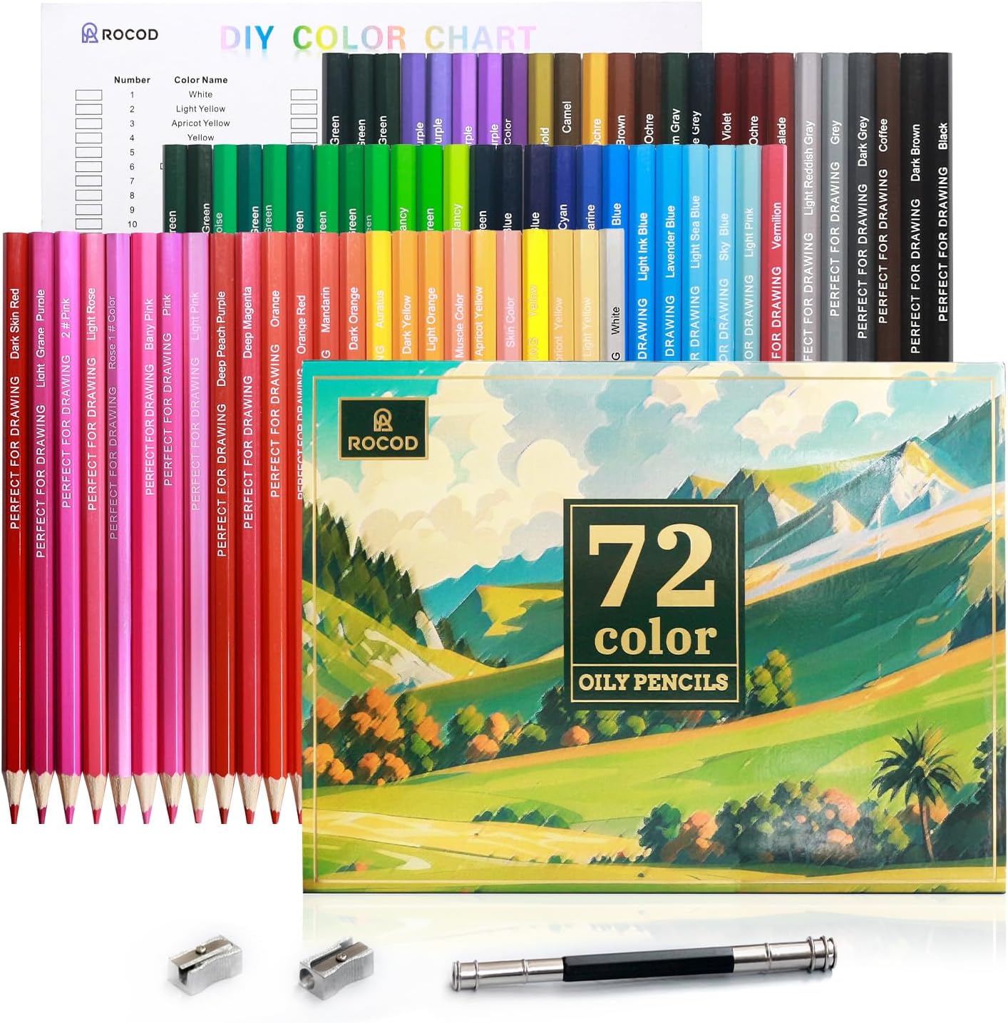 72 Colored Pencils Professional Coloring Pencil Sketch Colored Drawing Pencils Artist Color Pencil for Kids and Adults Coloring Art Color Pencils Set