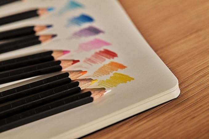 Moleskine Sketchbook & Watercolor Pencil Set Hard Cover (5 x 8.25) Sketch Pad for Drawing, Watercolor Painting, Sketchbook for Teens, Artists, Students, 104 Pages