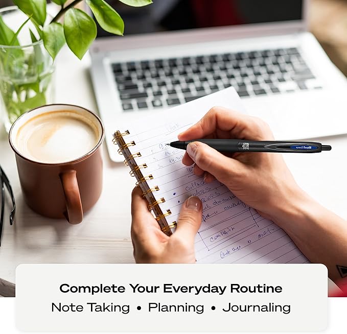 uniball 207 Plus+ Retractable Gel Pens, Medium Point, 0.7mm, Black Ink, 4/Pack (70460)