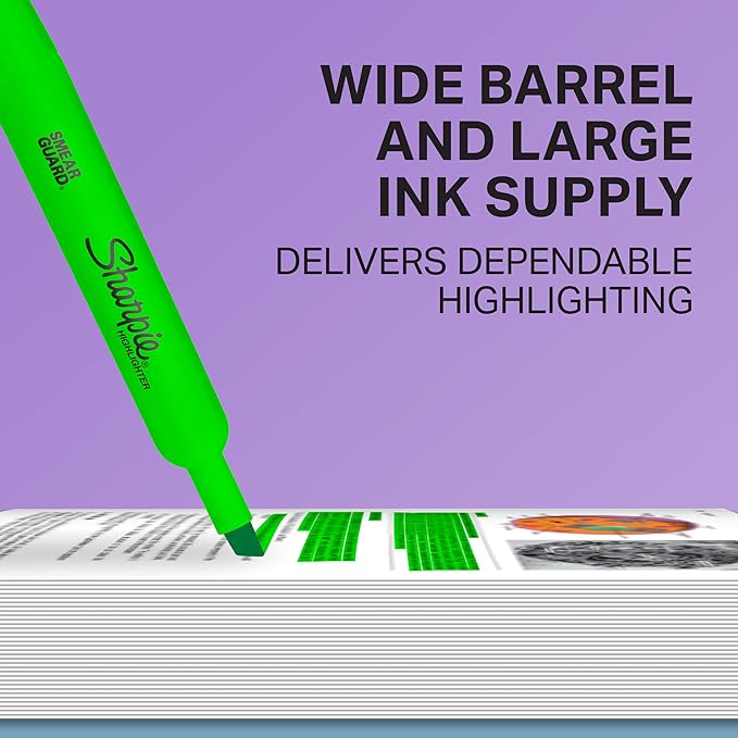 Sharpie Tank Highlighters, Fluorescent And Pastel Highlighters, Chisel Tip Highlighter Markers Set, Teacher And Office Supplies, School Supplies, Assorted Color, Value Pack, 36 Count