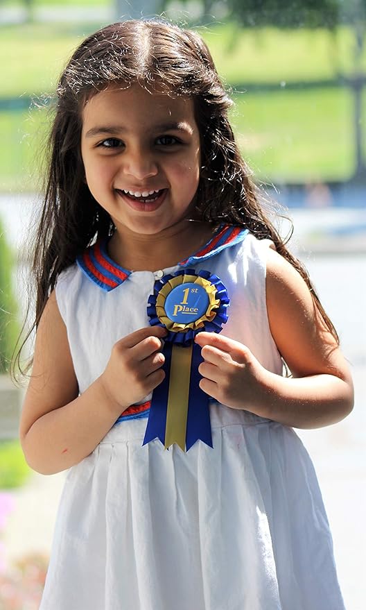 Premium Award Ribbons Blue,Red,White - 1st, 2nd,3rd Place - 5 set of the 3pack (15 ribbons) - First Second Third Place Winner Ribbons