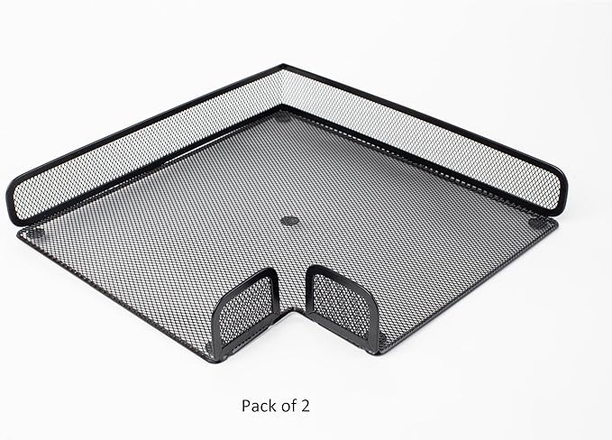 L-Tray Pack of 2, Paper Tray, Document Tray, Magnetic Steel