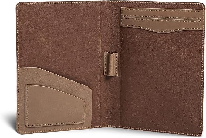 PEGAI Handmade 100% Leather Padfolio | Junior Legal Pad Folder Organizer for Business School Office Conference | Resume Interview Document Organizer Folio | Eriksen (Iphitos Sand)