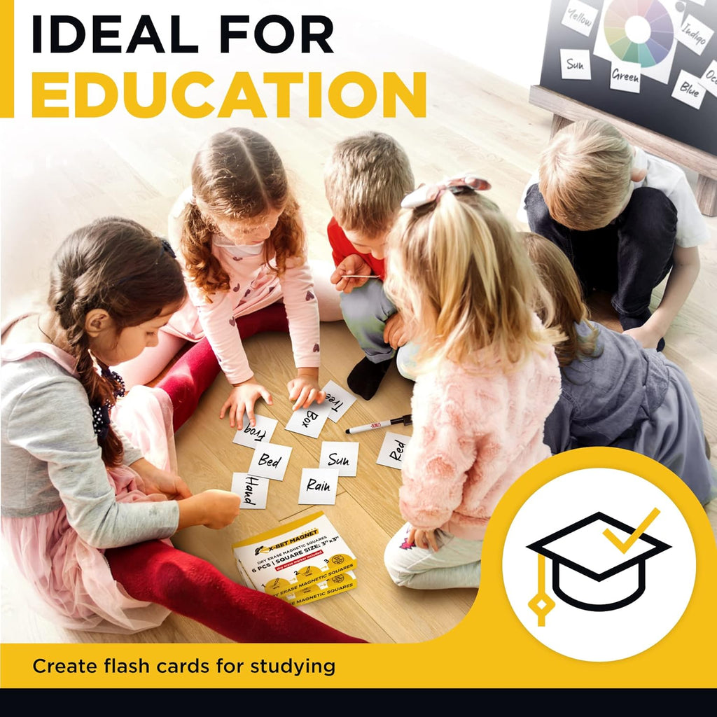 Dry Erase Magnetic Labels - Reusable Sticky Notes - Magnetic Notepads for Refrigerator - Dry Erase Magnetic Sheets - Blank Magnet Stickers to Write On - Magnets for Whiteboard Classroom Fridge