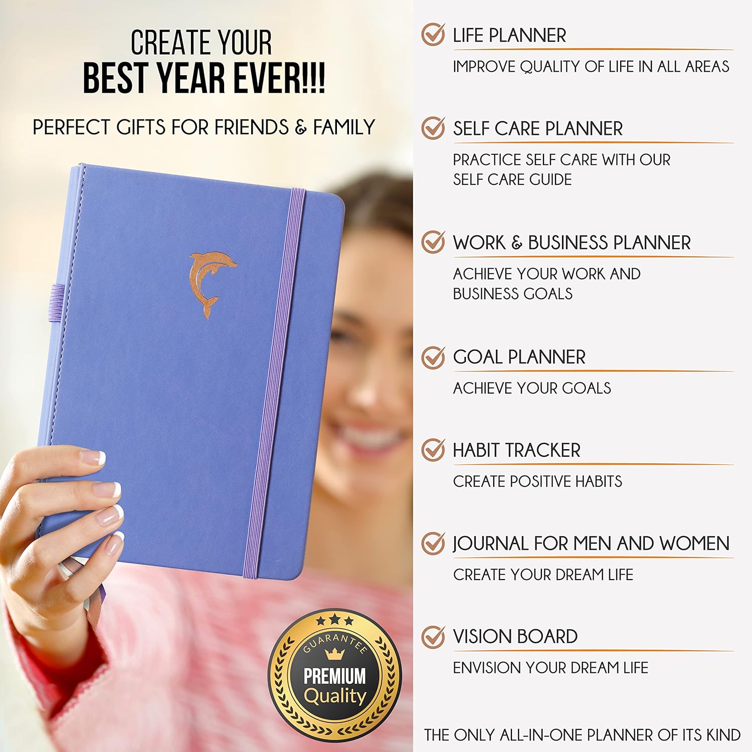 Journal for Men- Undated Daily, Weekly & Monthly Planner with Budget Section | A 12 Month Journey to Increase Productivity & Happiness | Life Organizer & Gratitude Journal - Horizontal Format