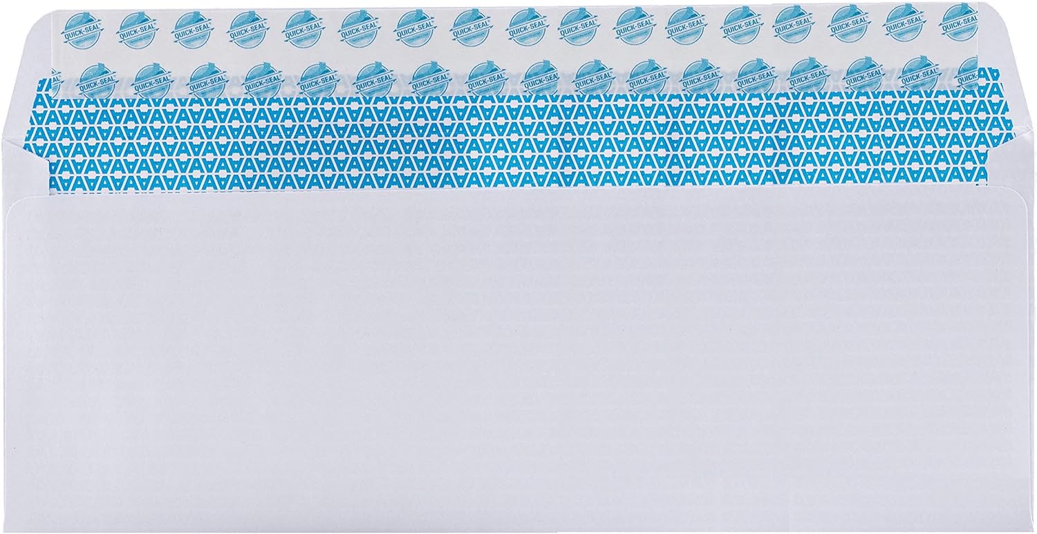 40#10 Security Tinted Self-Seal Envelopes - No Window, EnveGuard, Size 4-1/8 X 9-1/2 Inches - White - 24 LB - 40 Count (34140)