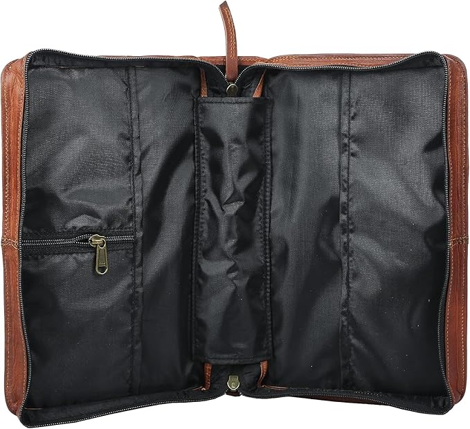 Leather Bible Cover Book Cover Planner Cover with Handle and Back Pocket (Medium)