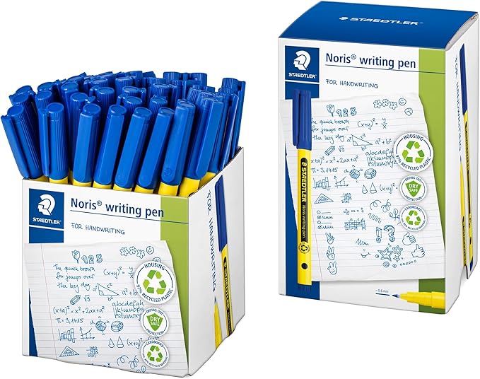 STAEDTLER 307-3 CT50 Noris Handwriting Pen - Blue (Tub of 50)