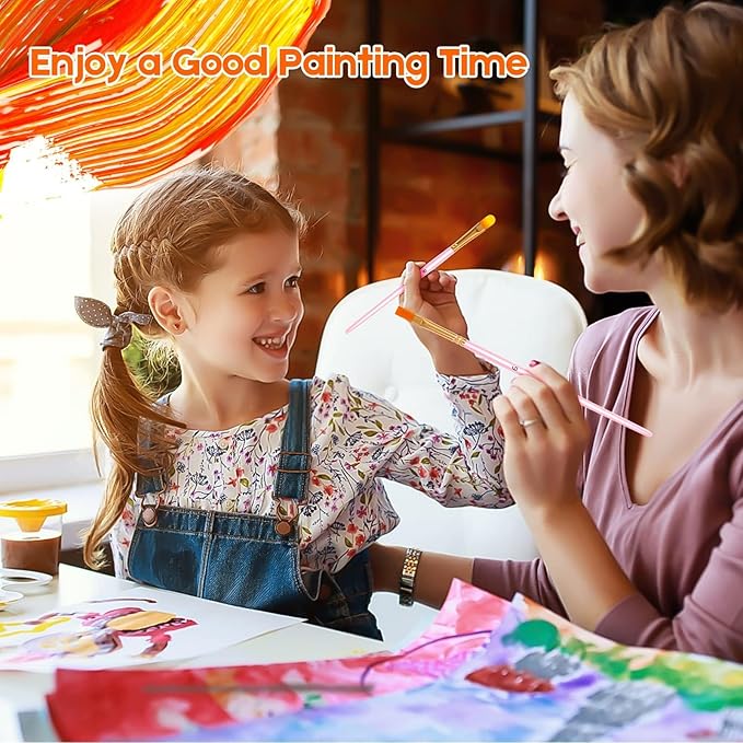 Easter Gifts for Kids, Teen Girl Girls Trendy Stuff, Easter Basket Stuffers, Soucolor Acrylic Paint Brushes Art Set for Acrylic Painting Oil Watercolor Canvas Boards Egg Rock Body Face Nail