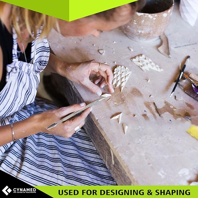 CYNAMED Stainless Steel Spatula Wax & Clay Sculpting Tool Carver Set (12PK)