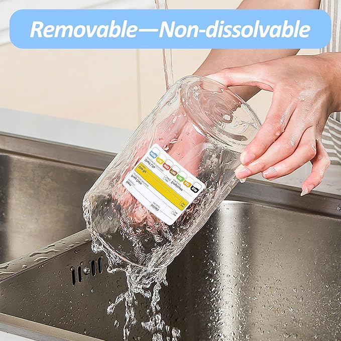 Restaurant Quality Shelf Life Food Rotation Labels, 2' x 3' Self-Adhesive Removable Freezer Labels, Perfect for Reusable Containers, Easy to Remove, Food Safety Date Stickers (4 Pc)