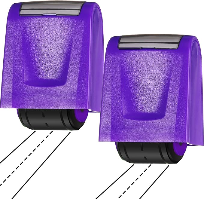 Sherr 2 Handwriting Line Stamp Roller Dashed Handwriting Lines Practice Roller Stamp for Kids, Teachers Kindergarten Education Classroom Back to School Need(2.72 x 2.44 x 1.54 Inch,Purple)