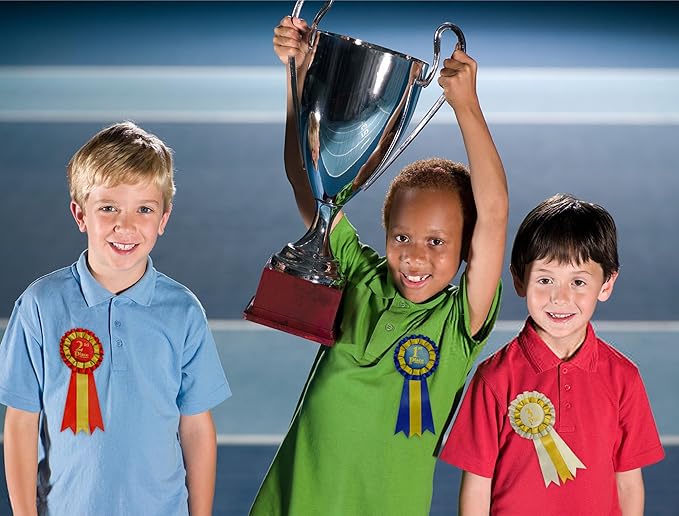 Premium Award Ribbons Blue,Red,White - 1st, 2nd, 3rd Place - 1 Set (3 Ribbons) - First Second Third Place Winner Ribbons