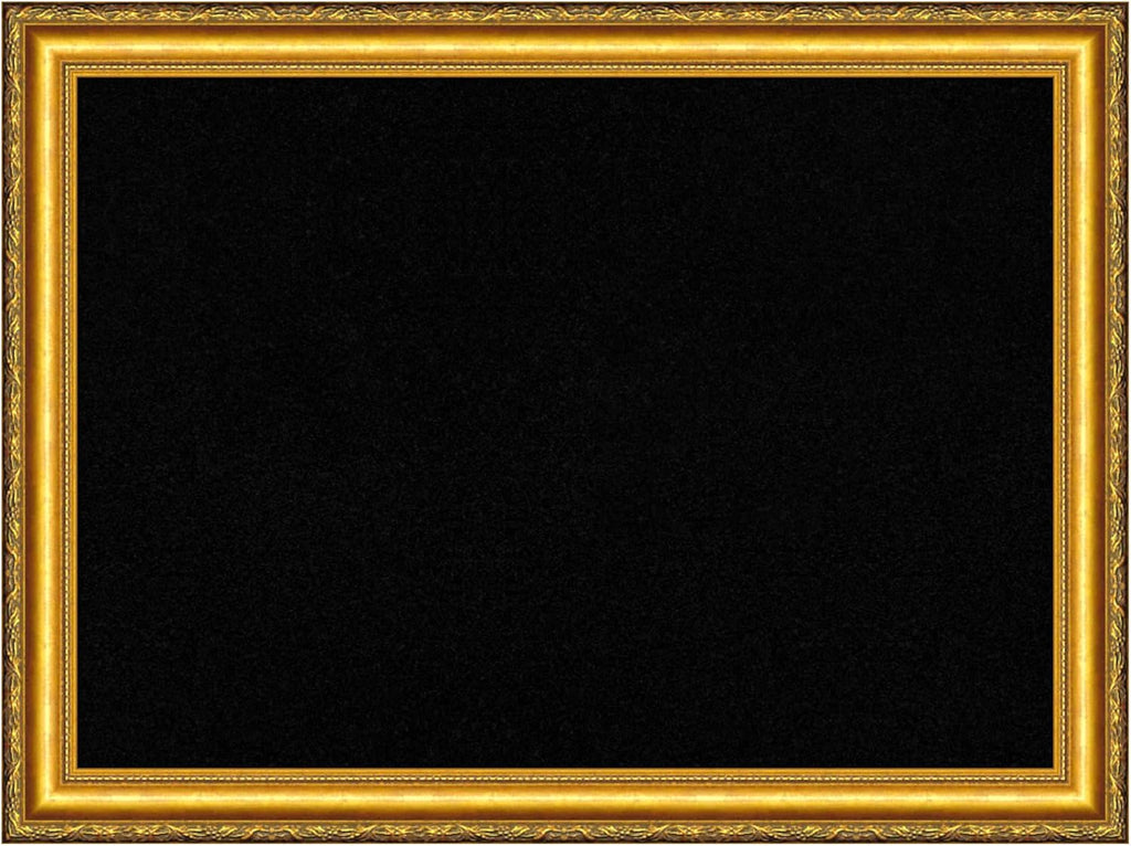 Amanti Art Black Cork Board for Wall, 24x32 Vision Board with Gold Wood Frame, Medium Corkboard Office Decor for Home Organization, Traditional Corkboard Pinboard to display items for home