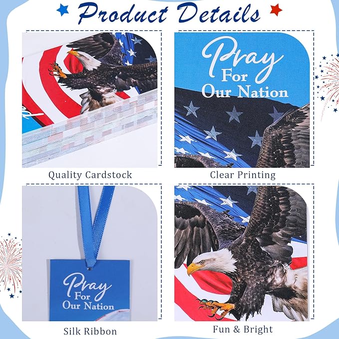 60 Pcs Veterans Day Bookmark Gifts Religious Patriotic Bookmark Psalm 33: 12 Bible Verse Bookmarks VBS Exchange Gifts for Church School Prizes Party Favors